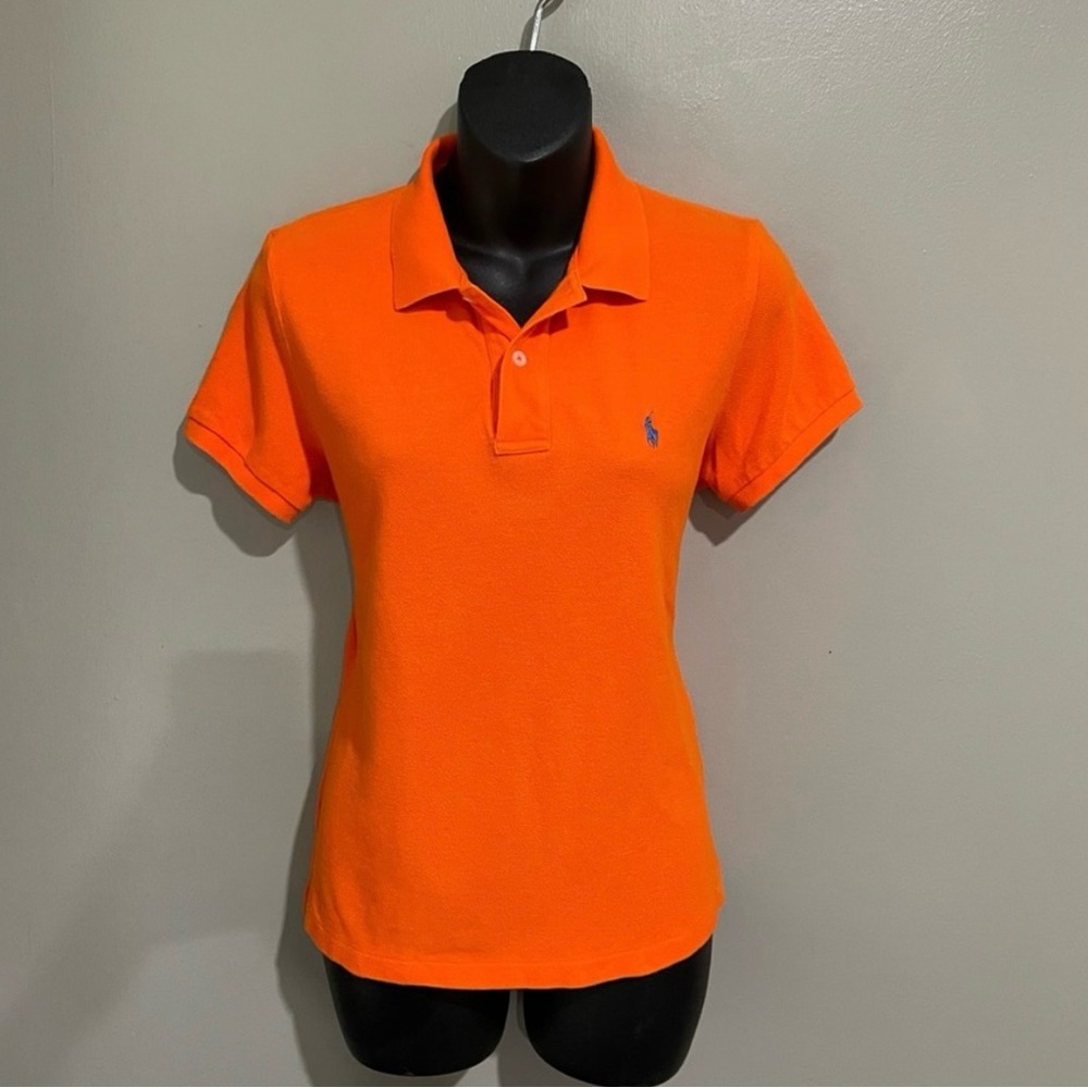 Ralph Lauren Orange Polo Shirt with Blue Pony